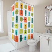 原子時代シンプルの形状数々の色 シャワーカーテン (インサイチュ)