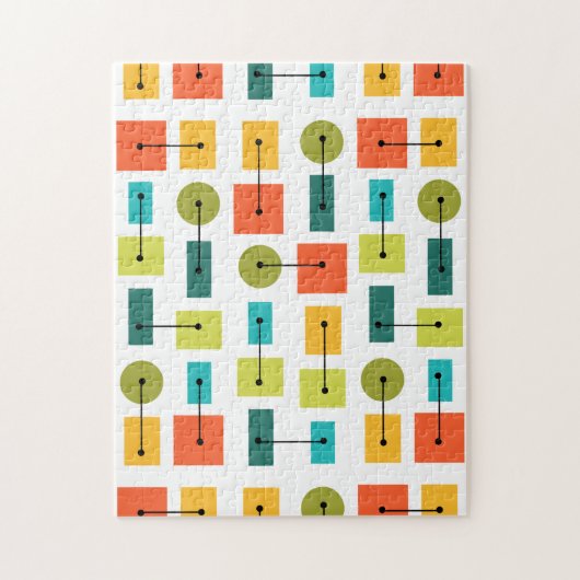 原子時代シンプルの形状数々の色 ジグソーパズル (縦)