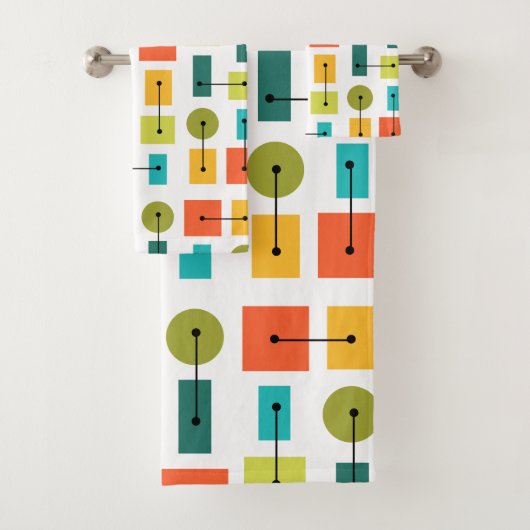 原子時代シンプルの形状数々の色 バスタオルセット (インサイチュ)