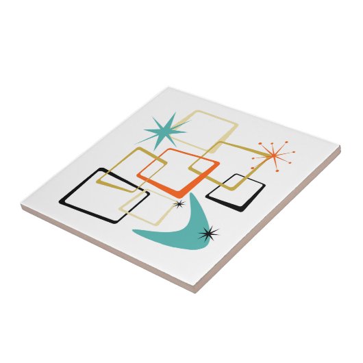 原子時代スターズブーメランスクウェアミッドセンチュリー タイル (側面)