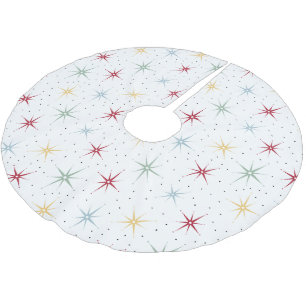 原子時代スターバストパターンミッドセンチュリークリスマス ブラッシュドポリエステルツリースカート