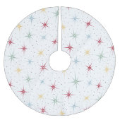 原子時代スターバストパターンミッドセンチュリークリスマス ブラッシュドポリエステルツリースカート (正面)