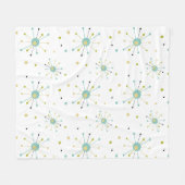 原子時代スターバストパターン世紀中頃モダン フリースブランケット (正面(横))