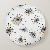 原子時代スターバストパターン中世紀型モダン ラウンドクッション (裏面)