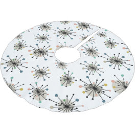 原子時代スターバストミッドセンチュリーモダンクリスマス ブラッシュドポリエステルツリースカート