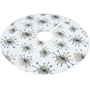 原子時代スターバストミッドセンチュリーモダンクリスマス ブラッシュドポリエステルツリースカート