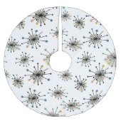 原子時代スターバストミッドセンチュリーモダンクリスマス ブラッシュドポリエステルツリースカート (正面)