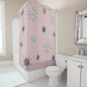 原子時代スターバスト惑星バラピンク シャワーカーテン (インサイチュ)