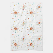 原子時代スターバスト水玉模様ミッドセンチュリーモダン キッチンタオル (縦)