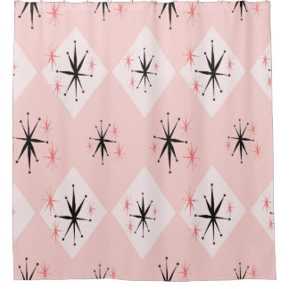 原子時代スターバスト継インスパイアぎ目なしパターン  シャワーカーテン