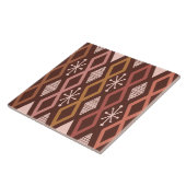 原子時代ダイヤモンドの柱がオレンジ色に燃えた タイル (側面)