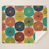 原子時代ドットミッドセンチュリーレトロパターン シェルパブランケット (正面(横))