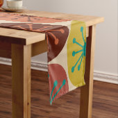 原子時代ドットミッドセンチュリーレトロパターン ショートテーブルランナー (インサイチュ)