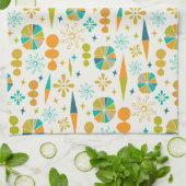 原子時代ファンキーの図形スターバストミッドセンチュリー キッチンタオル (折り畳み)