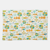 原子時代ファンキーの図形スターバストミッドセンチュリー キッチンタオル (横)