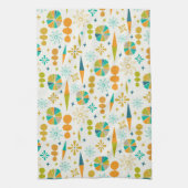 原子時代ファンキーの図形スターバストミッドセンチュリー キッチンタオル (縦)