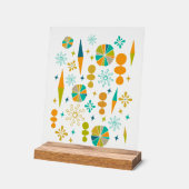 原子時代ファンキーの形状スターバストミッドセンチュリー アクリルサイン (傾斜)