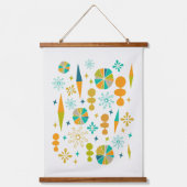 原子時代ファンキーの形状スターバストミッドセンチュリー 吊り下げ型タペストリー (正面)