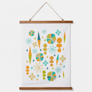 原子時代ファンキーの形状スターバストミッドセンチュリー 吊り下げ型タペストリー