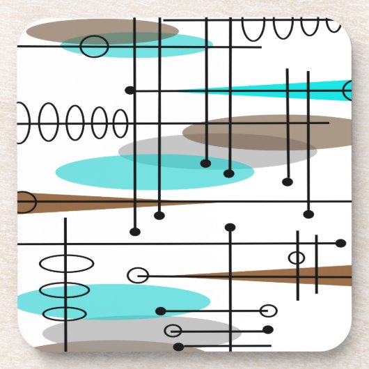 原子時代ミッドセンチュリーモダン抽象芸術 コースター (正面)