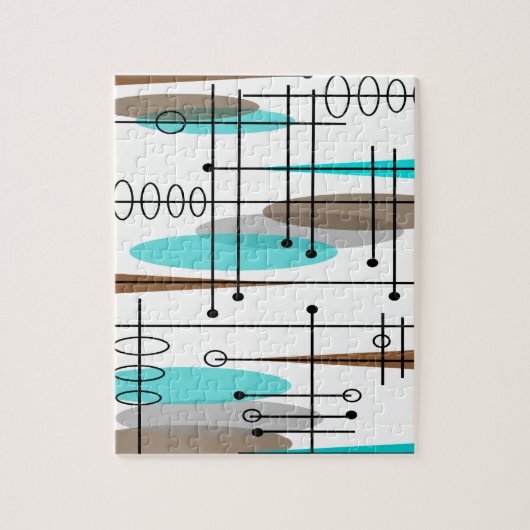 原子時代ミッドセンチュリーモダン抽象芸術 ジグソーパズル (縦)