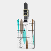 原子時代ミッドセンチュリーモダン抽象芸術 ラゲッジタグ (正面縦)