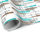 原子時代ミッドセンチュリーモダン抽象芸術 ラッピングペーパー (ロールコーナー)