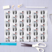 原子時代モダン半クール世紀猫ペア 薄葉紙 (クラフト)