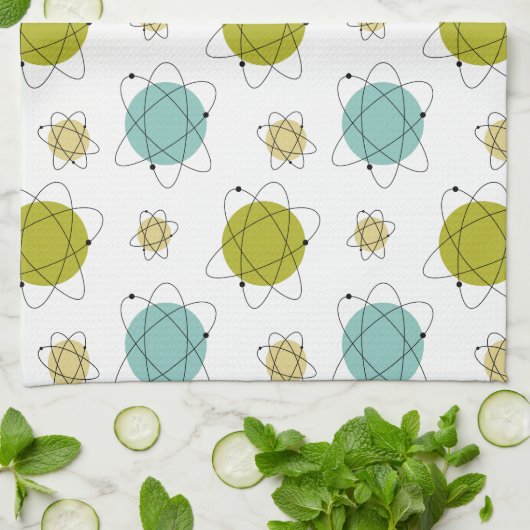 原子時代太陽のシステム中世紀モダン宇宙 キッチンタオル (折り畳み)