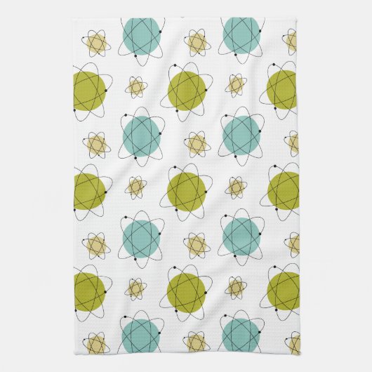 原子時代太陽のシステム中世紀モダン宇宙 キッチンタオル (縦)