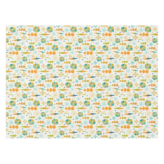 原子時代抽象芸術シェイプスターバストミッドセンチュリー テーブルクロス (正面(横))