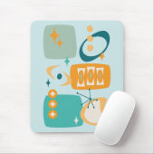 原子時代、ミッドセンチュリー抽象芸術19アクアオレンジ マウスパッド (マウス)