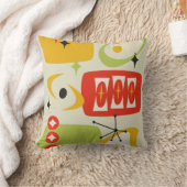 原子時代、ミッドセンチュリー抽象芸術19赤、黄色 クッション (ブランケット)