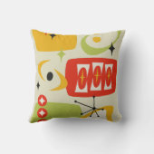 原子時代、ミッドセンチュリー抽象芸術19赤、黄色 クッション (裏面)