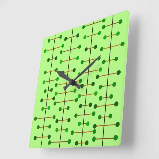 原子木 スクエア壁時計 (傾斜)