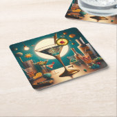 原子未来型回路基板マルティーニ スクエアペーパーコースター (アングル)