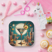 原子未来型回路基板マルティーニ ペーパープレート (パーティー)