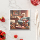 原子未来的さくらんぼブロッサムマルティーニ スタンダードカクテルナプキン (インサイチュ)