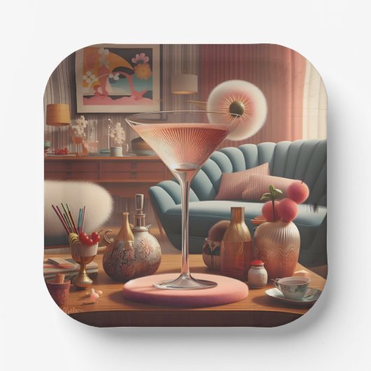 原子未来的さくらんぼブロッサムマルティーニ ペーパープレート (正面)