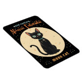 原子未来的な黒猫の月と文字 マグネット (右側)