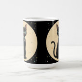 原子未来的な黒猫の月 コーヒーマグカップ (中央)