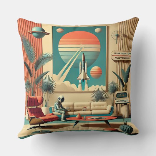 原子未来的フロリダ宇宙エイジファミリールーム クッション (裏面)