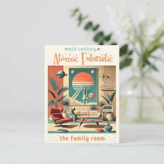 原子未来的フロリダ宇宙エイジファミリールーム ポストカード (スタンド正面)