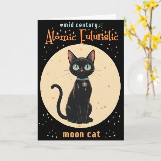 原子未来的黑猫月亮 カード (黄色い花)