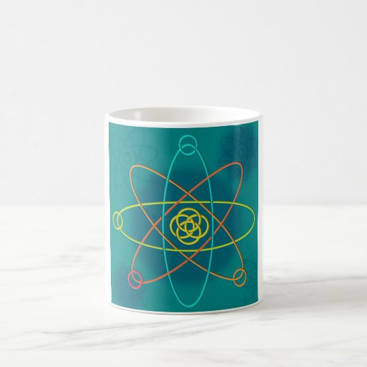 原子構造の線画 コーヒーマグカップ (中央)