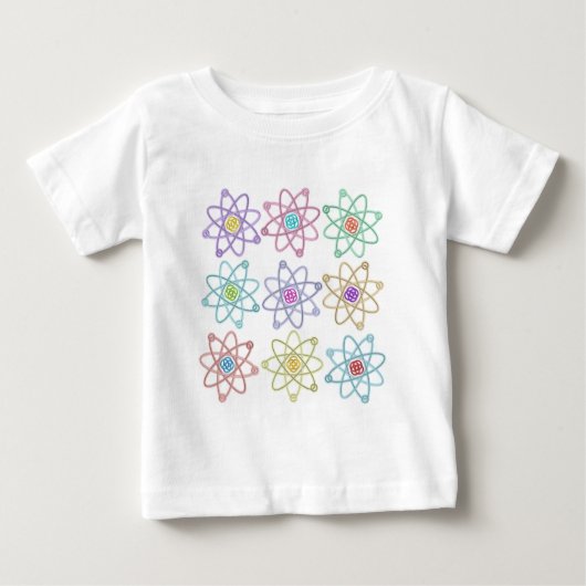原子構造パターン 科学 ベビーTシャツ (正面)