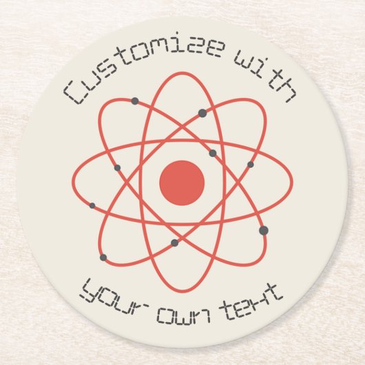 原子構造科学カスタム文字 ラウンドペーパーコースター (正面)