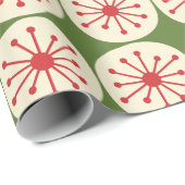 原子点レトロミッドセンチュリークリスマスパターン ラッピングペーパー (ロールコーナー)