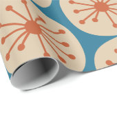 原子点レトロミッドセンチュリーモダンパターン ラッピングペーパー (ロールコーナー)