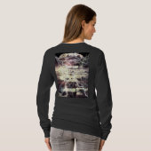 原子爆弾の女性の長い袖ブラックシャツの背中 Tシャツ (裏面フル)